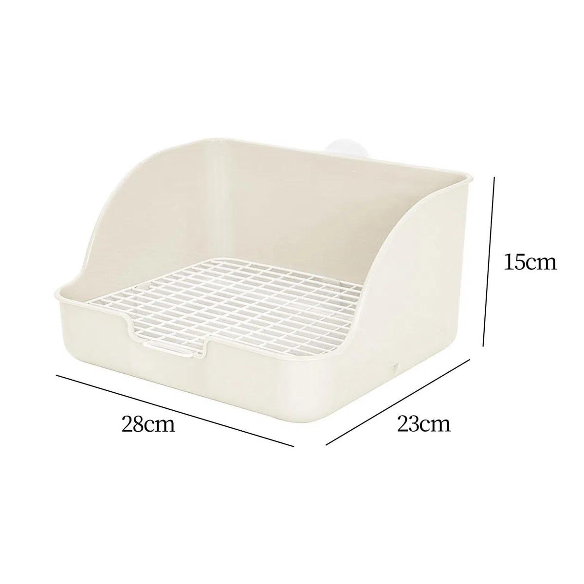 Caja de Arena para Conejos, Bandeja para Orinal, Jaula para Ropa de Cama, Caja para Orinal, Esquina de Entrenamiento para Orinal de Conejo para, Blanco