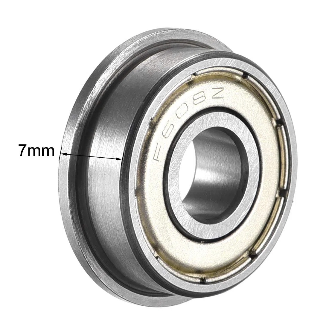 sourcing map F608ZZ Rodamiento de bolas con brida 8x22x7mm Rodamientos de acero cromado con blindaje doble de metal (GCr15) 10 piezas