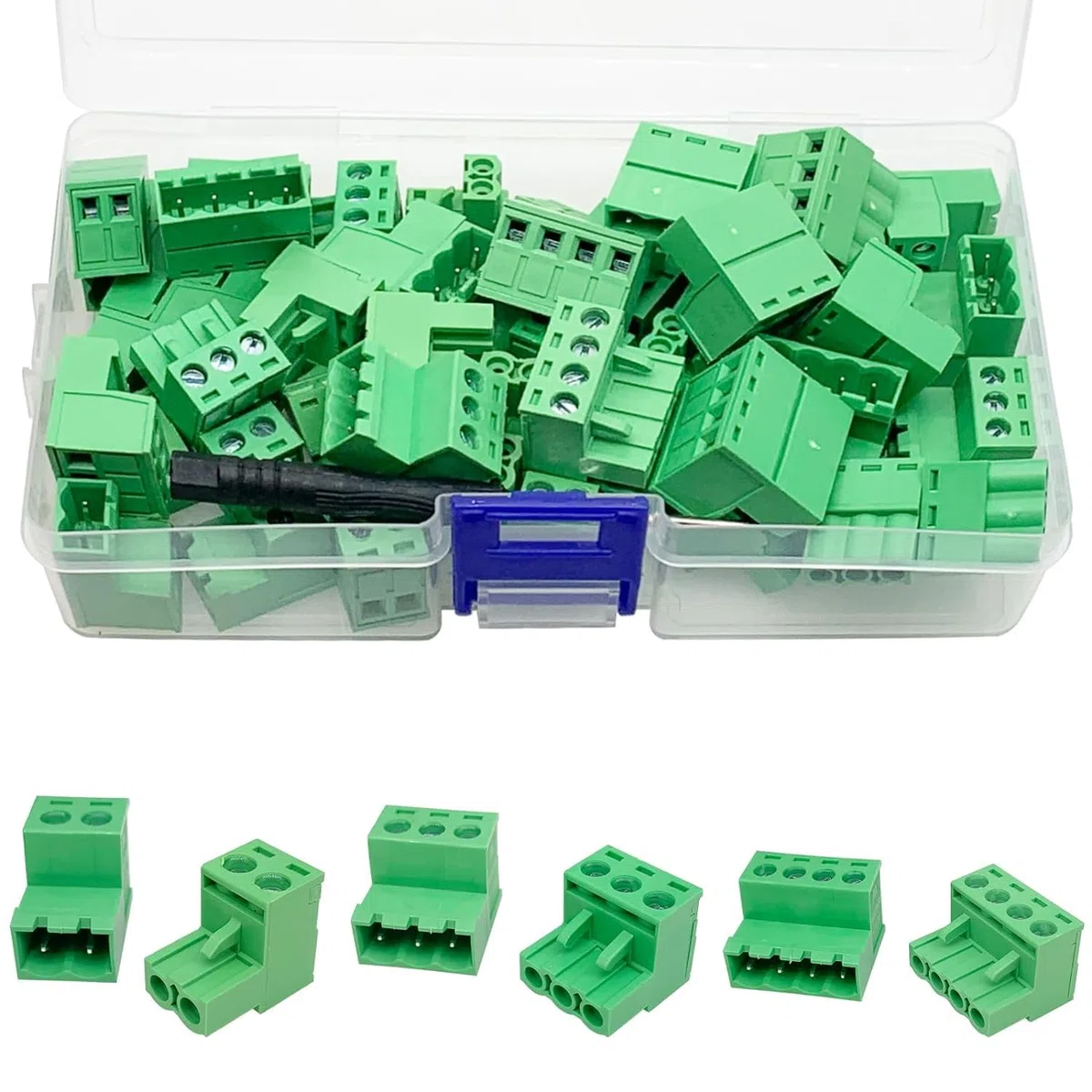 PENGLIN Conectores Eléctricos Terminales Enchufables sin Soldadura, División 5,08 mm, 2, 3, 4 Pines, Montaje PCB, Abrazadera de Tornillo