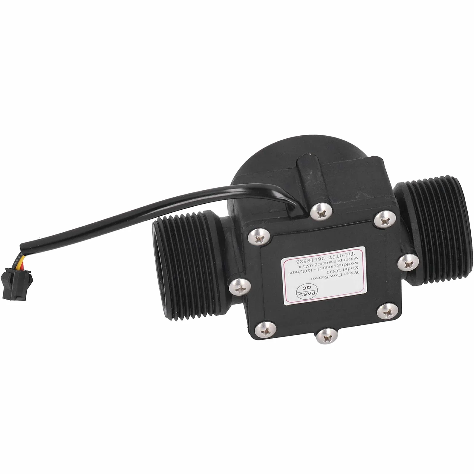 Medidor de Flujo Industrial Contador de Caudalímetro de Agua de Tubería YF-DN32 G1.25in Sensor Hall Contador de Flujo de Tubería Industrial Resistente a Alta Temperatura y Presión