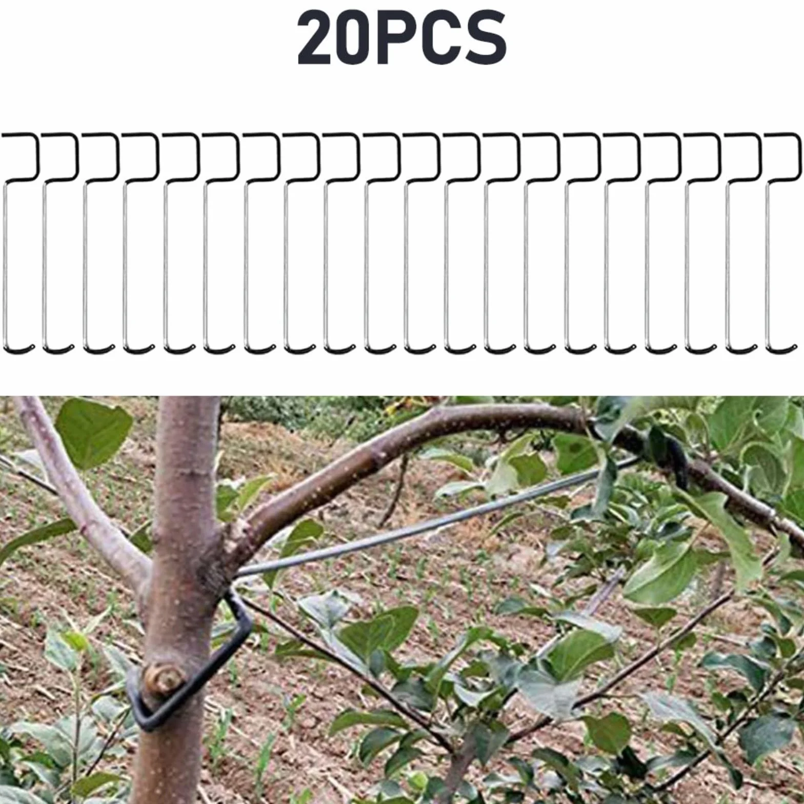 20 separadores de ramas de árboles frutales, separadores de ramas de frutas, soporte para árboles de frutas, alambre reutilizable para esparcidores de ramas en el jardín 18T