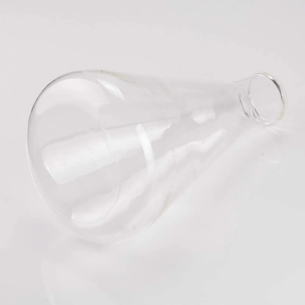 Labasics Matraces Erlenmeyer en Boca Estrecha, Erlenmeyer Flask Matraz de Cristal de Borosilicato con Borde Resistente - 1L