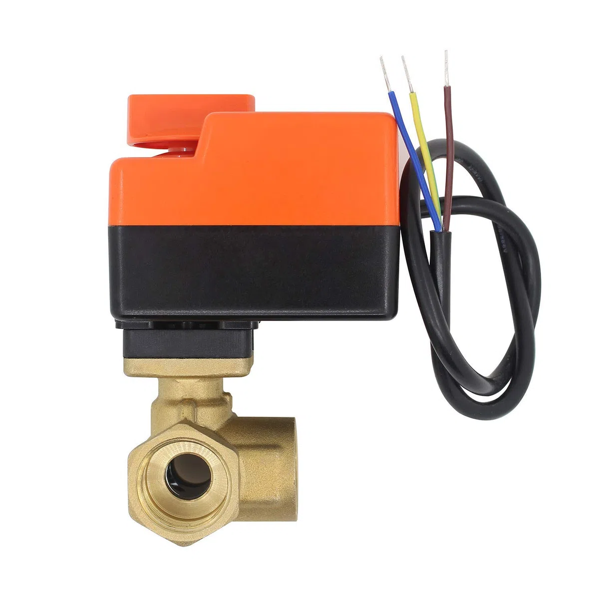 Tipo T - Valvula 3 vias motorizada o manual AC 220v - electrovalvula 3 vias agua 1/2 3/4 1 1-1/4 1-1/2 pulgada (1 pulgada DN25)