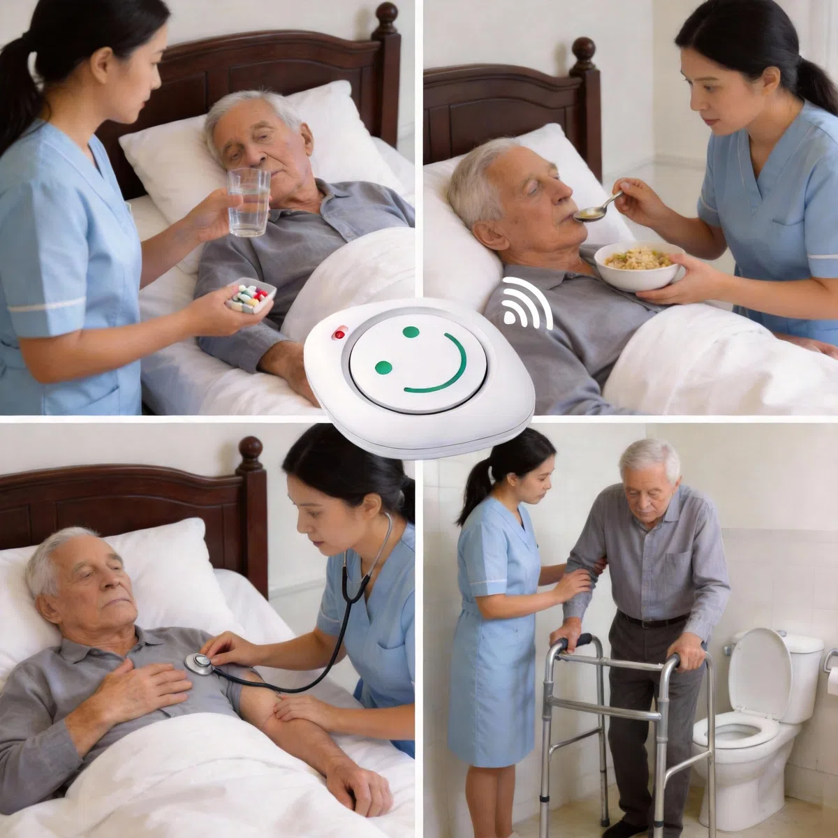 Avisador Personas Mayores, Llamada con solo Tocar, Sin Presión, Ideal para Llamadas Diarias Ancianos (o Paciente) Encamados con Fuerza Débil o Dificultad para Presionar. Alertas Duales de Sonido y Luz