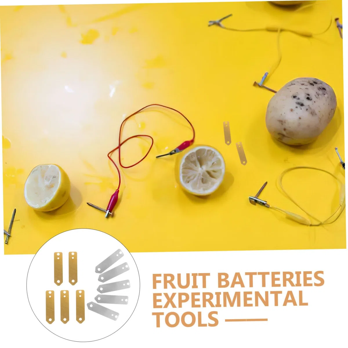 SOLUSTRE 50piezas Anodos De y Zinc Para Experimentos De Batería De Frutas Resistentes Para Electricidad y