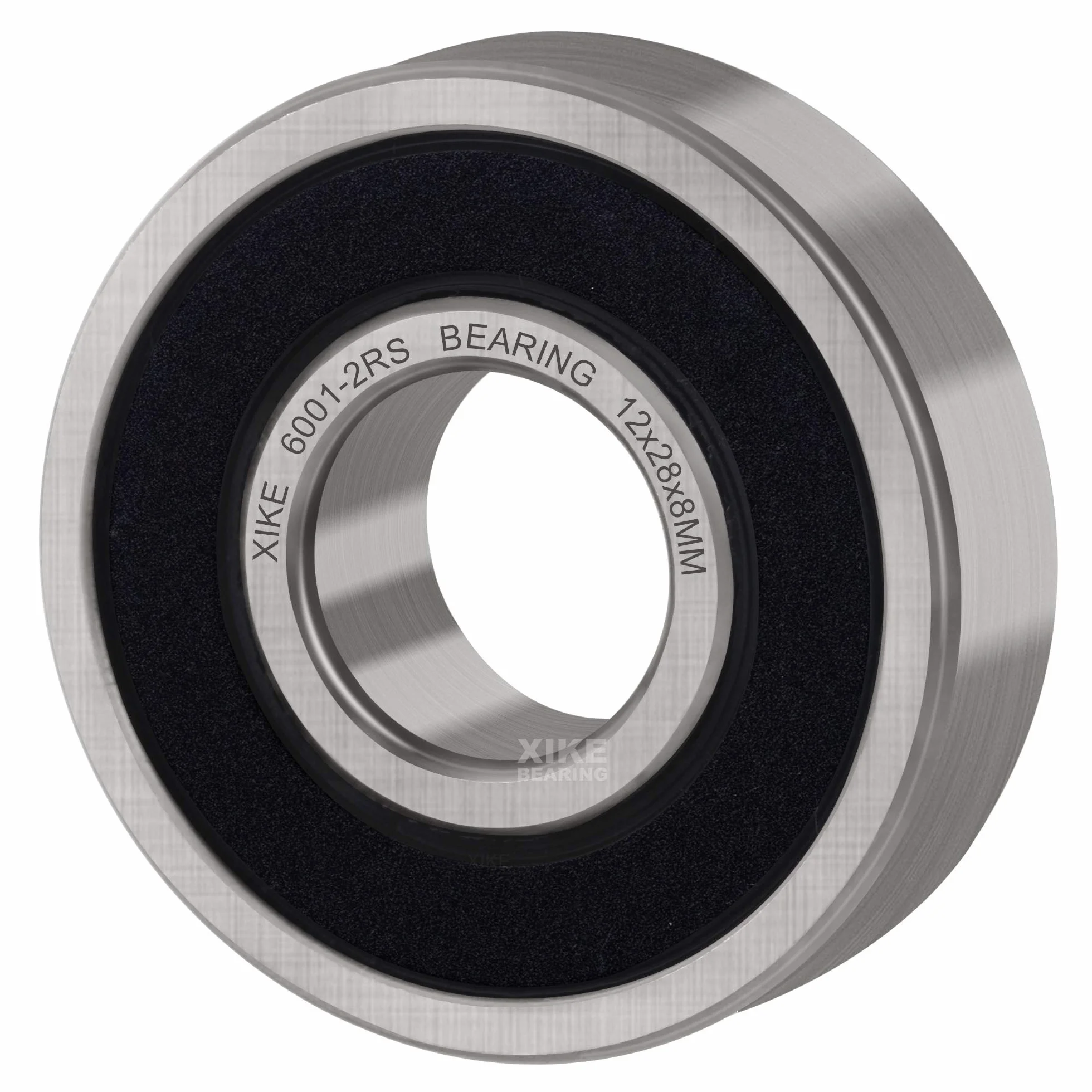XiKe 6001-2RS Rodamiento de bolas 12x28x8mm - Sellado Doble de Goma, Acero Cromado, Prelubricado - 10 pzas.