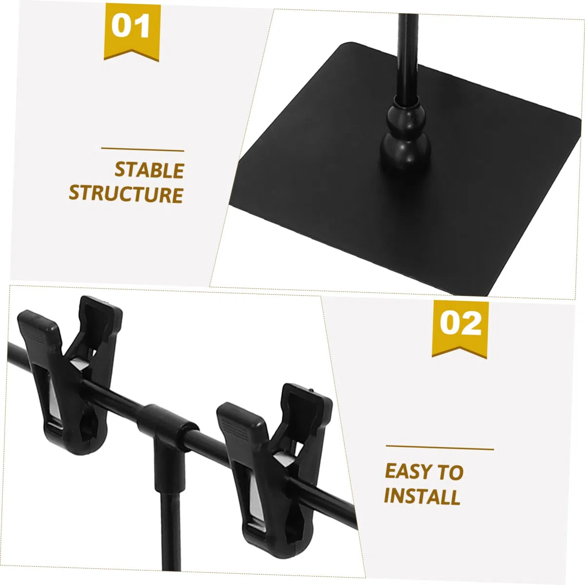 de Soporte Espacio Exhibición Adecuado Amplio Ajustable para para y en Carteles Acero Inoxidable Altura Minimalistas Mesa para Supermercados y Hogares