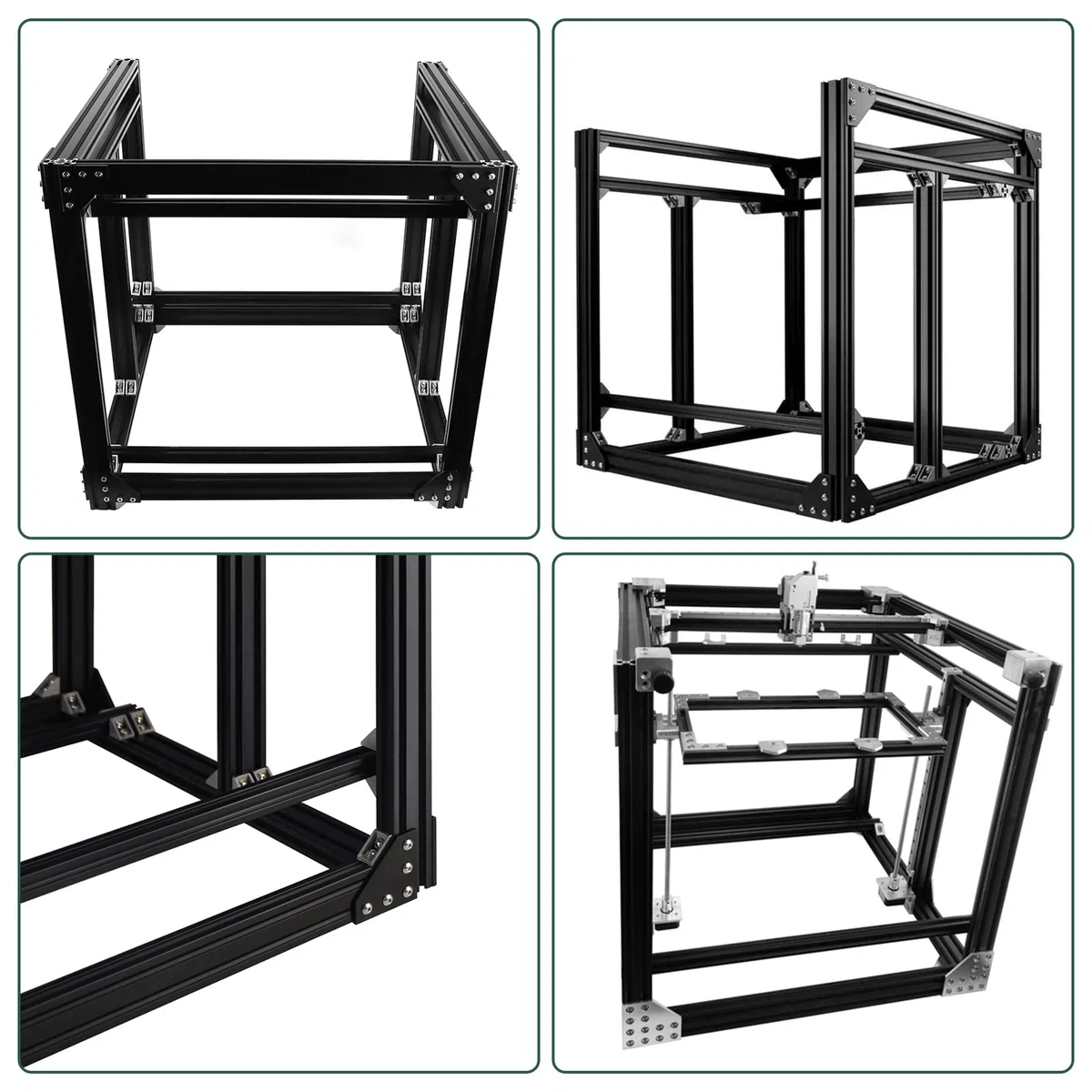 JiGiU 4 Piezas 400mm Perfiles de Aluminio 20 * 20 V-Slot Riel Lineal Anodizado Estándar Europeo para Impresora 3D Máquinas CNC de Bricolaje (Negro)