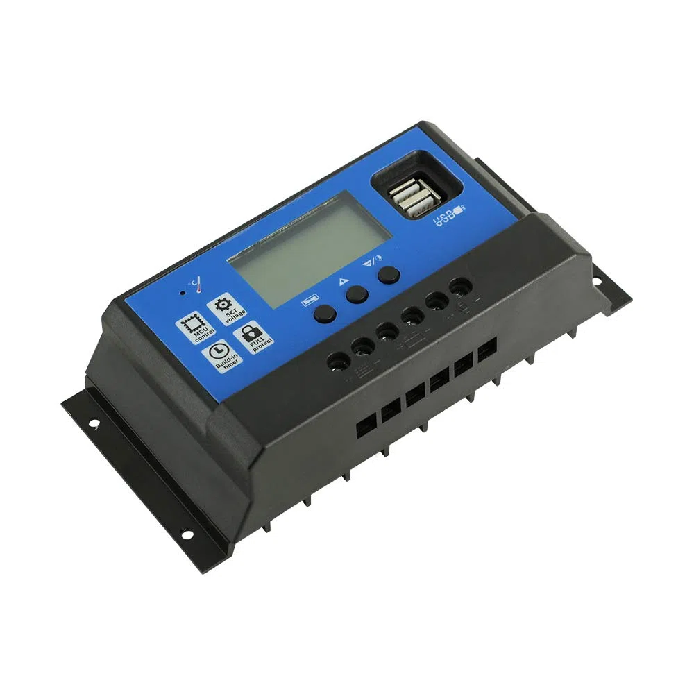 Y&H 60A Regulador de carga de panel solar 12V 24V regulador inteligente puerto USB luz de 5V temporizador control de luz pantalla LCD