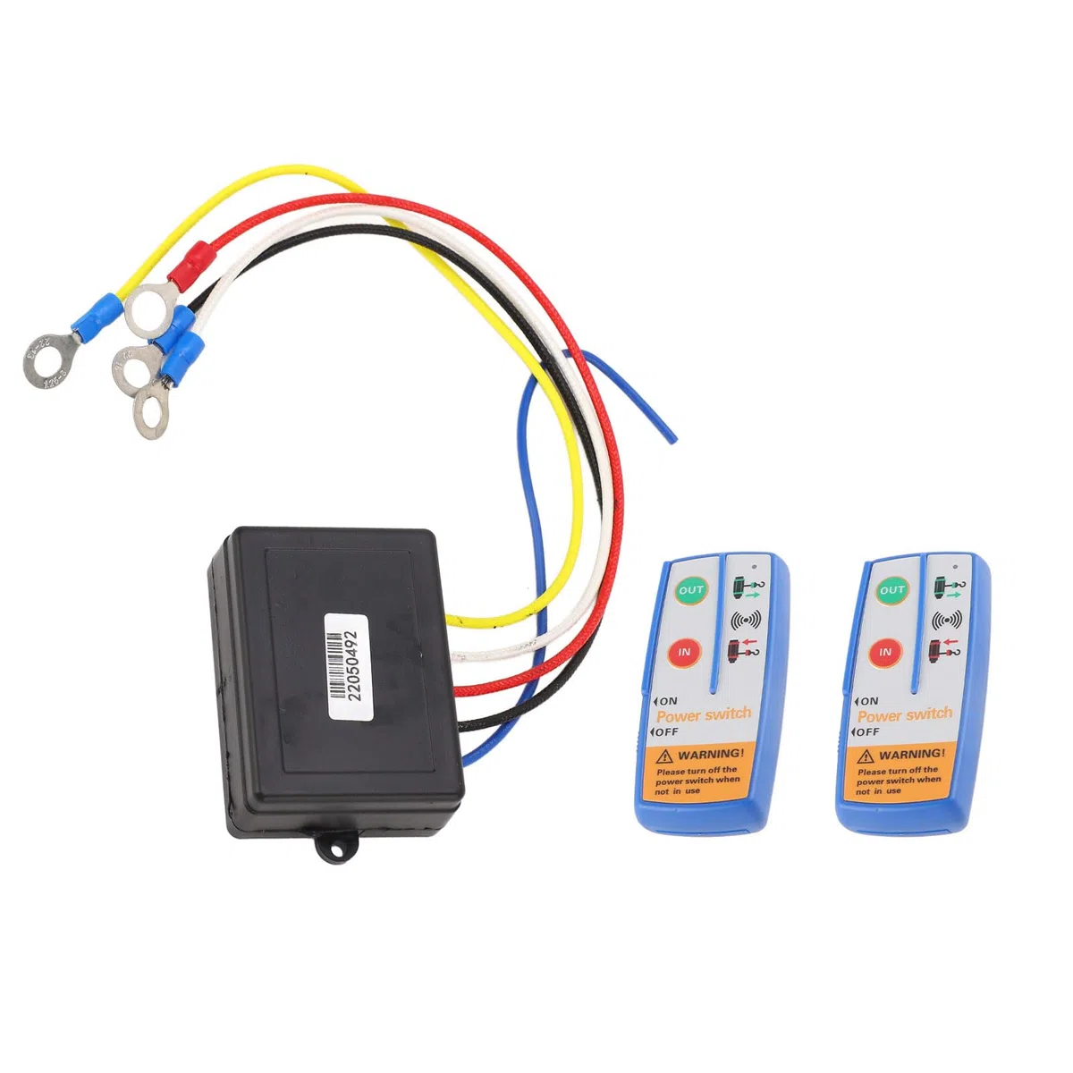 Keenso de Control Remoto de Cabrestante Inalámbrico de 12 V, Auriculares Duales con Función de Entrada y Salida de Energía para Cabrestantes de Camión ATV SUV de 17000 LB