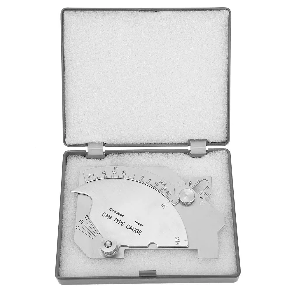 Medidor de filete de Soldadura, Herramienta de Soldadura Inspección,acero inoxidable Imperial MG-8 Bridge CAM Regla de prueba de inspección de costura de soldadura con caja, para medición de soldadura
