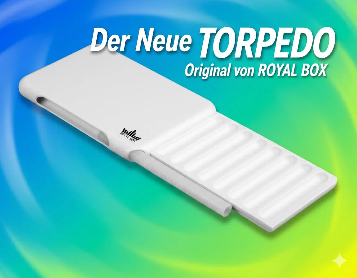 Torpedo White Edition – Exclusivo plástico de alta calidad con tubo de aluminio – Discreto, compacto y elegante – Blanco