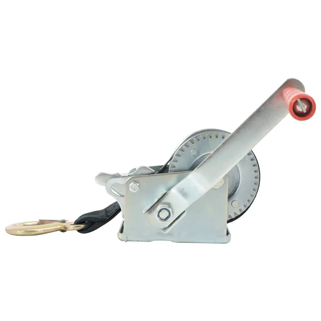 vidaXL Cabestrante Manual con Correa Capacidad de Carga 360kg Manipulación Materiales Construcción Obras Izado y Subidas Objetos Grandes Pesados