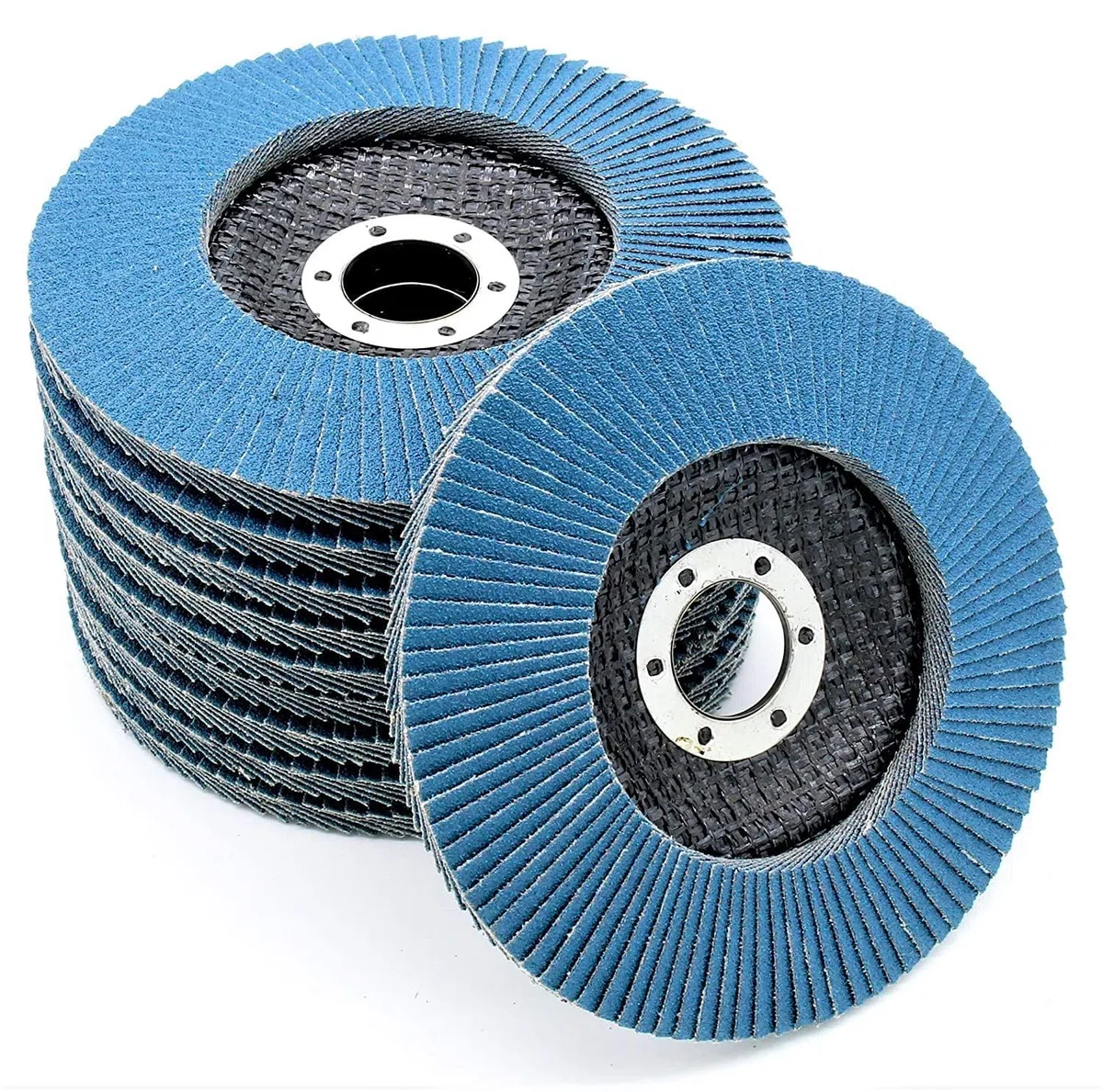 Discos Abrasivos Profesionales │ azul │ 10 piezas │ Ø 115 mm │ grano 80 │ Inox │ Discos de Rectificación │ Disco de Láminas