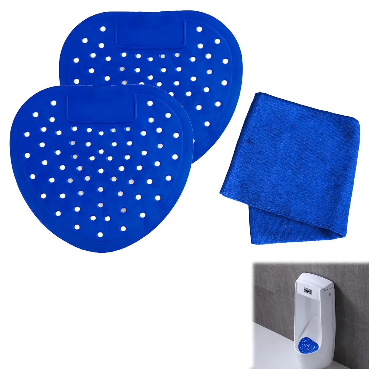 4 Esterillas Para Orinal, Desodorante Perfumado Para Inodoro Y Protección Contra Salpicaduras Para Orinales, Para Inodoro De Hombre (Pantalla De Orinal, Azul Niebla, Individual)