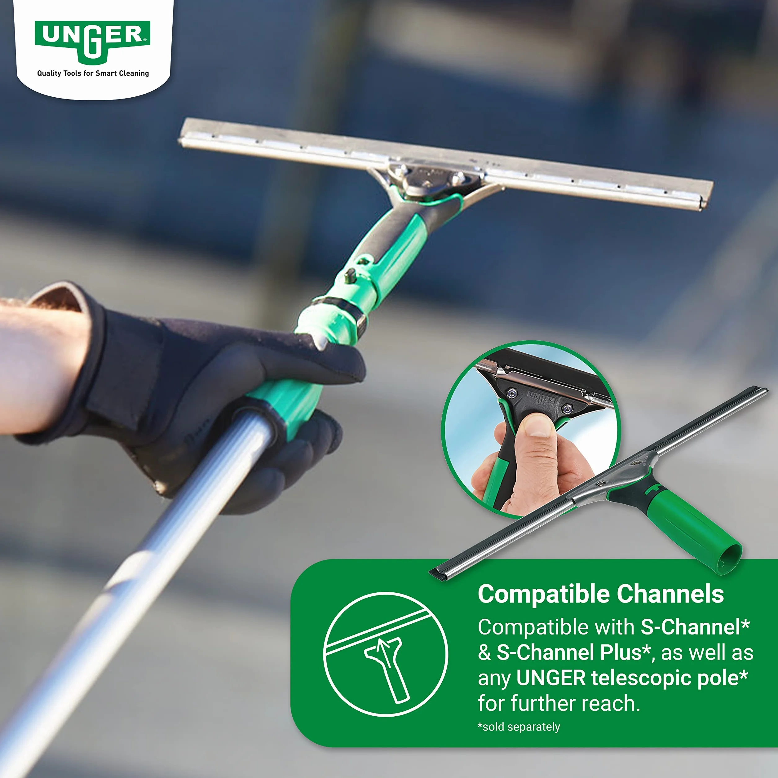 Unger ES350 ErgoTec Limpiacristal, Suave, 35 cm Tamaño