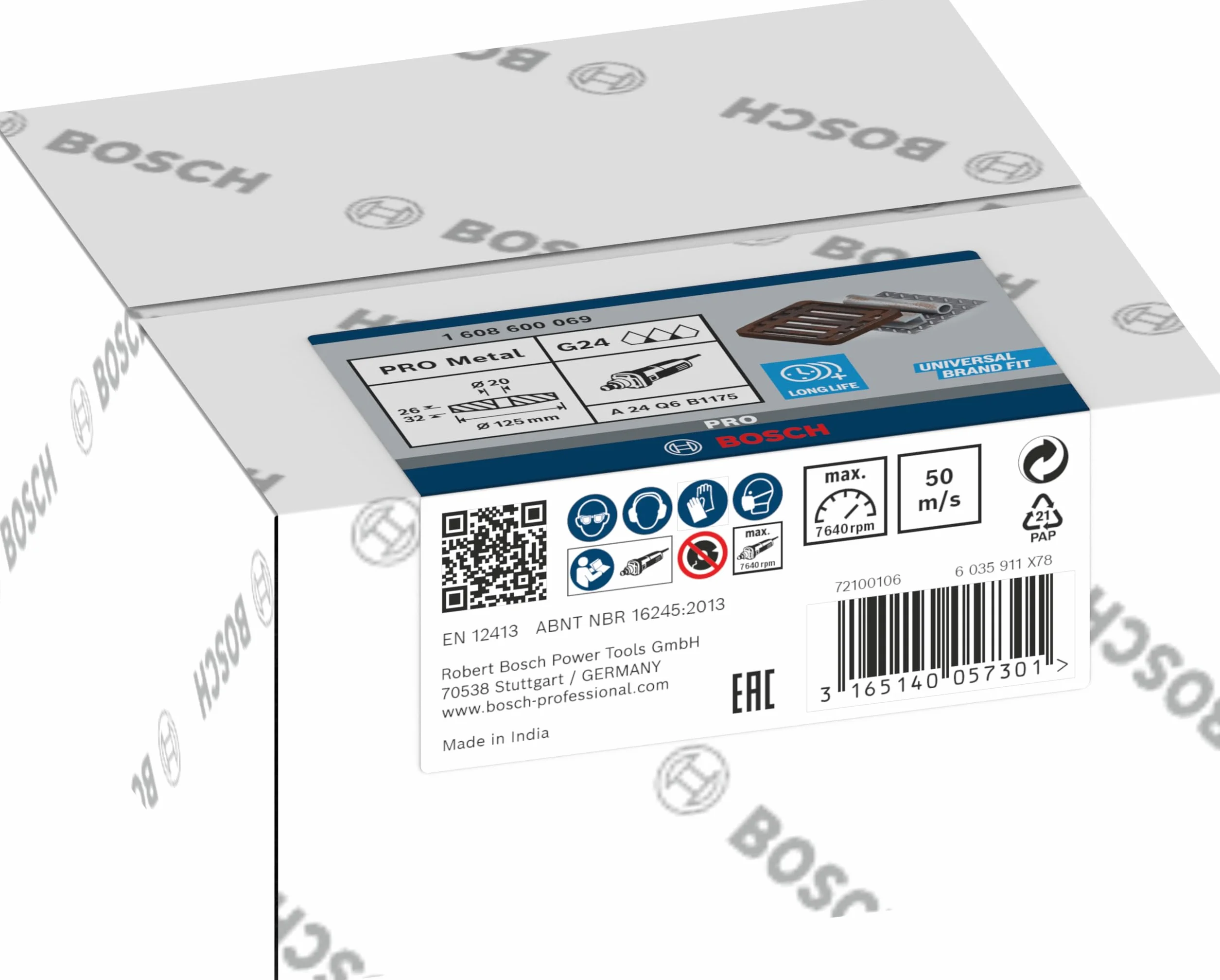 Bosch 1 608 600 069 - Disco de amolar para amoladoras rectas - 125 mm, 20 mm, 24 (pack de 1)