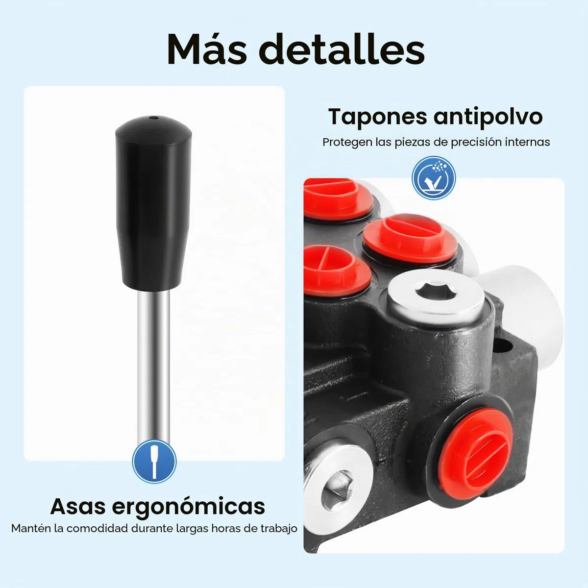 MINRS Válvula hidráulica, válvula de control manual, 3 velocidades, 3600 psi, 60 l/min, cilindro hidráulico de doble efecto, válvula de control direccional hidráulica para tractor, cargador, remolque