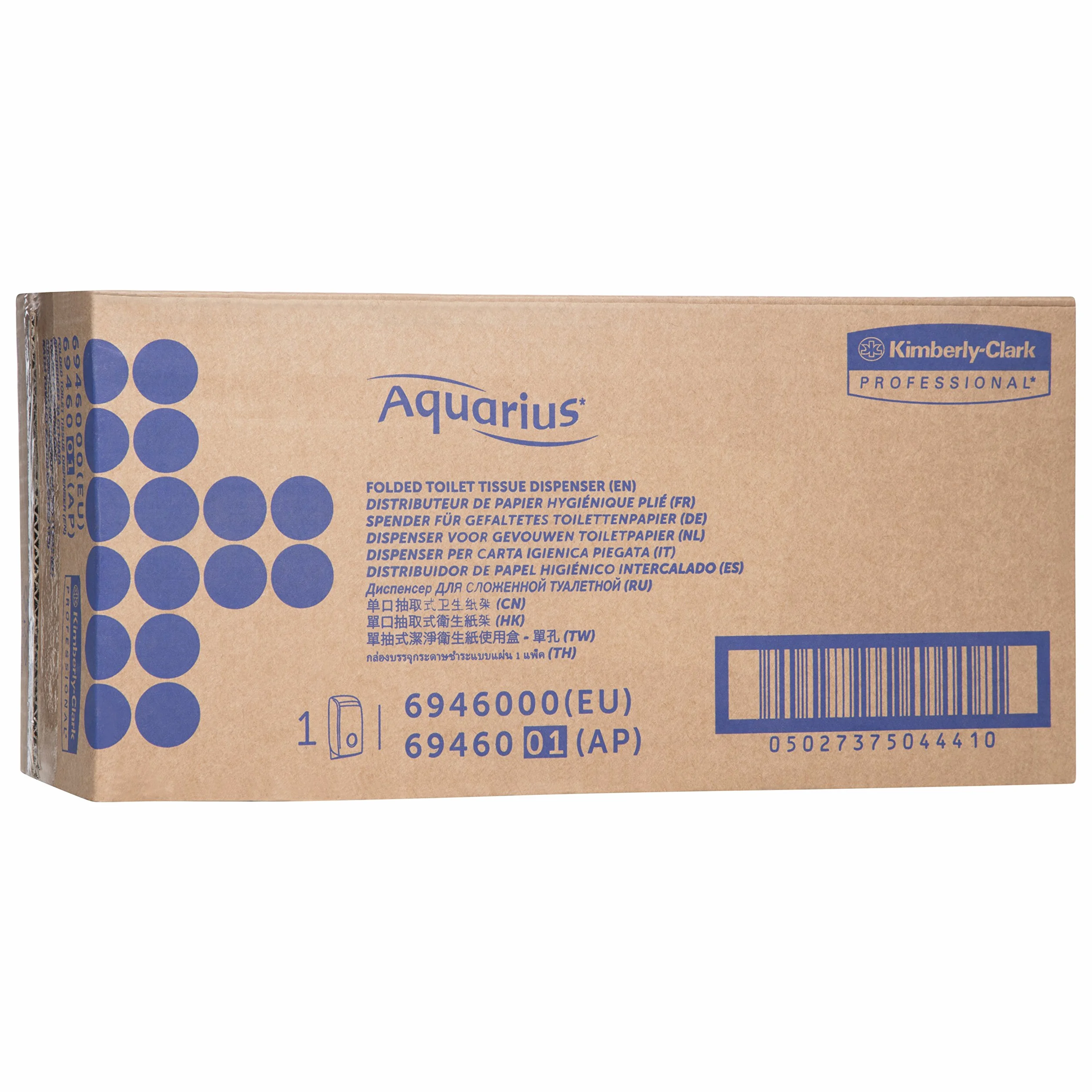 Aquarius Dispensador de papel higiénico plegado 6946 - 1 dispensador de papel higiénico blanco de una hoja