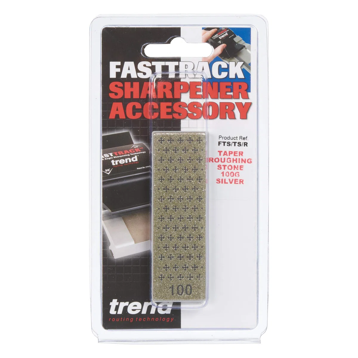 Trend FastTrack Piedra de Desbaste Cónica, Grano 100, Conicidad de 2.5 Grados, Diamante Monocristalino, FTS/TS/R