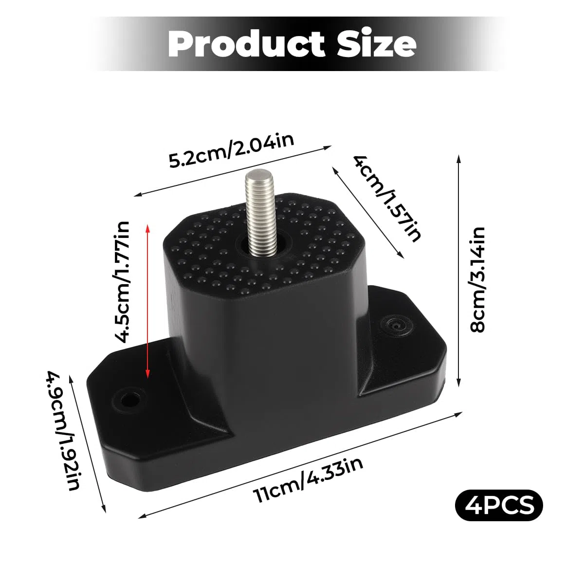 4 Piezas Silentblock Aire Acondicionado M8, Soportes de Goma Para Amortiguadores de Vibraciones con Tuercas y Arandelas, Soporte de Goma Para Aire Acondicionado, Silentblock Gomas uso Unidad Exterior