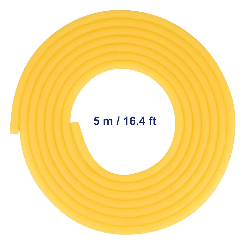 Labasics Tubo de Goma, Látex Puro Tubería Ambar Tubo de Caucho Natural 7/16 Pulgada (12 mm) DE 5/16 Pulgada (8 mm) DI Altamente Elástico y Fuerte Rubbre Tubing, 5 Meter
