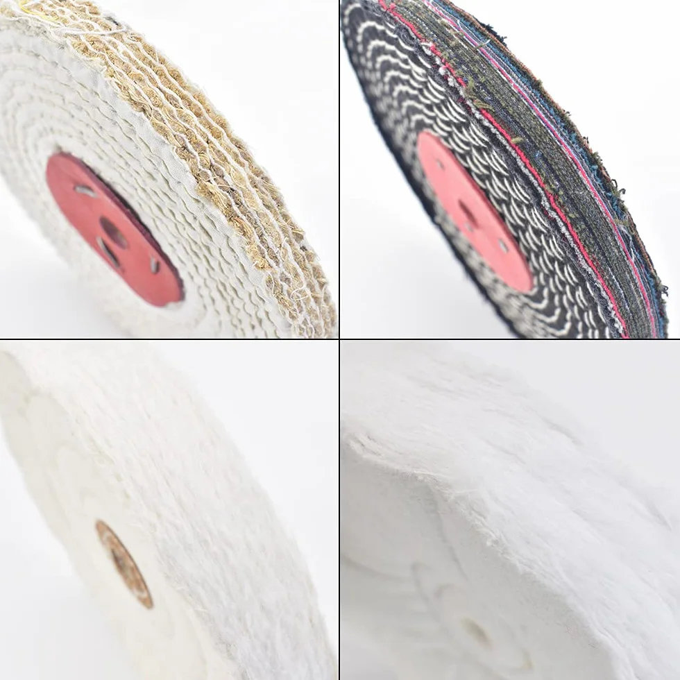 Discos de pulir de 150 mm para lijadoras con orificio de 12,7 mm (suave y fino) y 12,7 mm (medio y grueso), 4 unidades