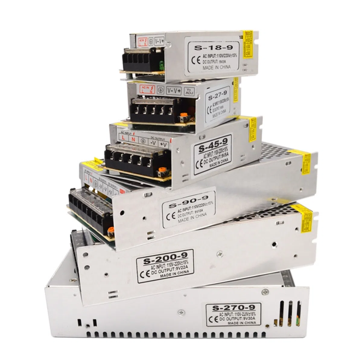 Fuente de alimentación 9V 2A 3A 5A 10A 22A 30A AC 110V 220V a DC 9V Adaptador de Fuente de alimentación 9 voltios SMPS Fonte 500W for Tira LED(9V 5A)