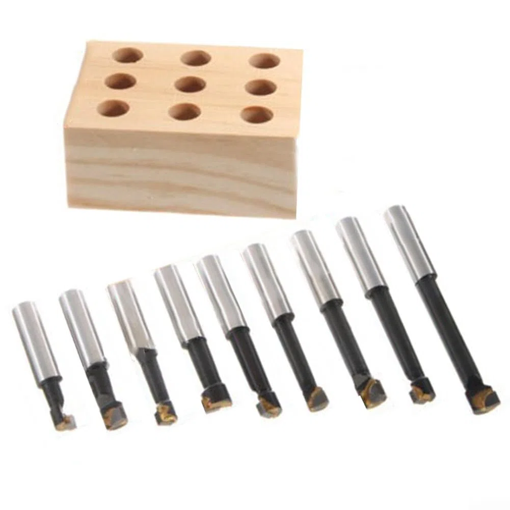 Barras de mandrinar de vástago, juego de 9 barras de mandrinar de aleación de 12 mm para taladro de 50 mm para barra de perforación cónica MT3-M12 para fresado de torno