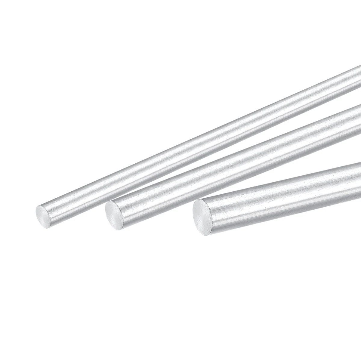 sourcing map Redondo Sólido Aluminio Varilla 8,10,12mm Diámetro 300mm Longitud Torno Barra Almacenamiento para DIY Artesanía 3en 1 Conjunto