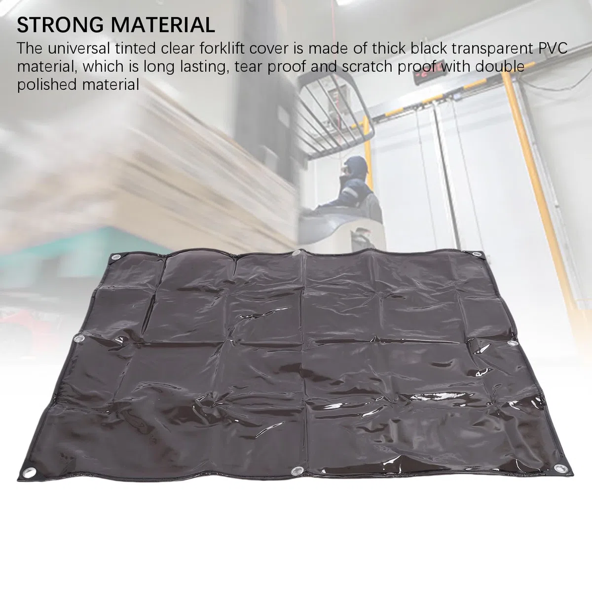 Cubierta Superior de la Carretilla Elevadora, 53x45in Universal Fork Truck Sunshade Top Top -Water Proof 50% Transparente PVC Tarklifts Cubierta del Techo