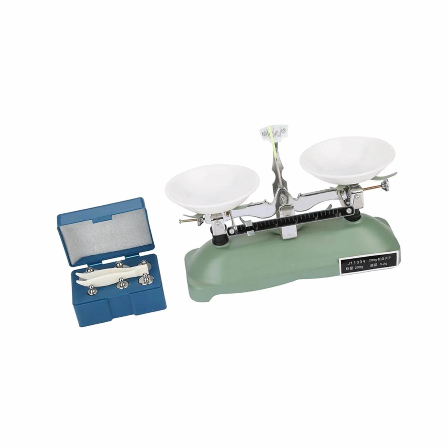 Balanza de Laboratorio Precisión 200g, Kit Pesas y Pinzas Incluido, Equipo Científico para Experimentos Escolares en Física y Química, Instrumento Medición Exacta