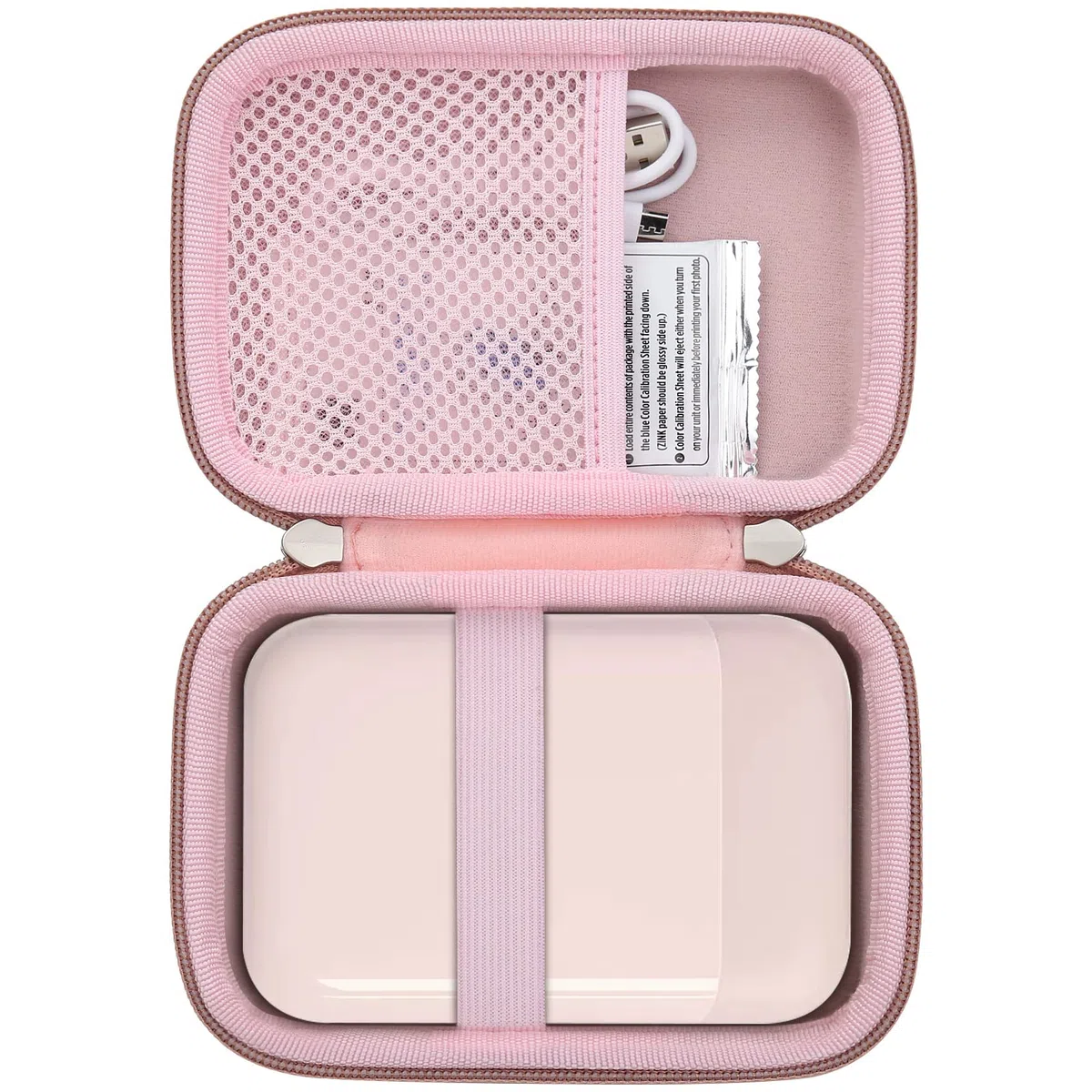Khanka para Liene Pearl K100 2x3” Mini Impresora Fotos Case, Bolsa de Almacenamiento Compatible con Impresora fotográfica Liene Pearl K100 5 x 7,6 cm con asa de Transporte, Solo Funda (Rosa)