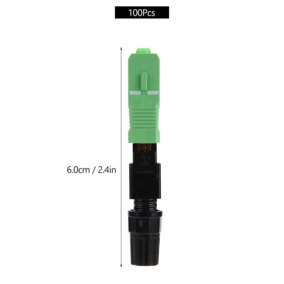 Vikye 100 piezas de conexión rápida de fibra óptica SC/ integrado Adaptador de conexión rápida con sensor de longitud de fibra óptica para FTTH