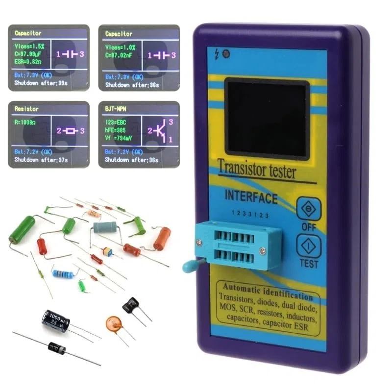 Comprobador de condensadores, Probador de transistores multiusos M328, diodo, resistencia, ESR, capacitancia, medidor LCR, multímetro digital,Equipo de prueba electrónico