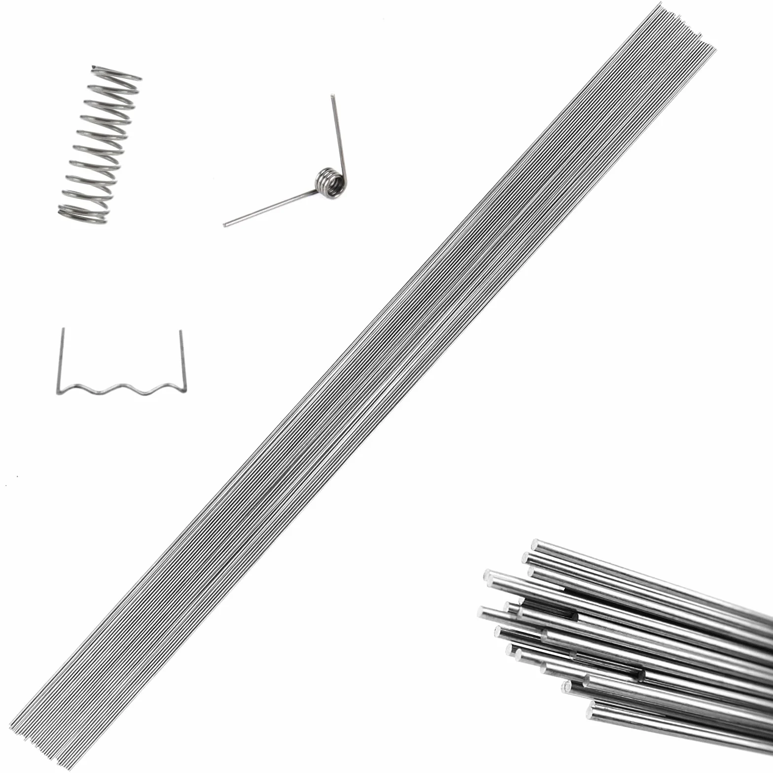 Alambre de Acero Inoxidable Alambres para Manualidades Bisuteria 400 mm Varilla de Metal 30 Pzs Alambre Hierro para Flores Joyeria Artesanía Decorativas Plantas en Maceta (2mm x 400mm)