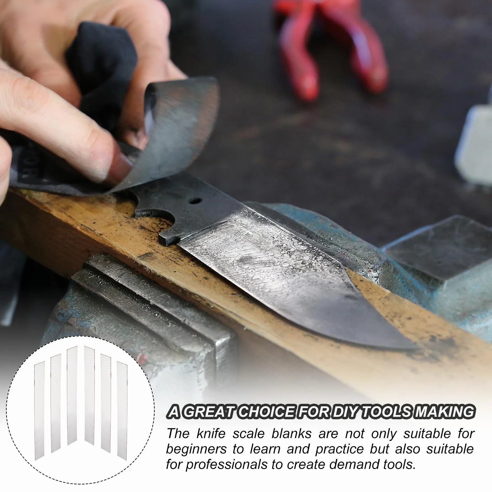 PATIKIL Barra Plana de Acero 15N20, 5pcs, 305x38x1.5mm(L*An*G) Material para Fabricación de Cuchillos para Bricolaje en Blanco Hoja Metal, Profesional y Aficionado Uso, Plateado