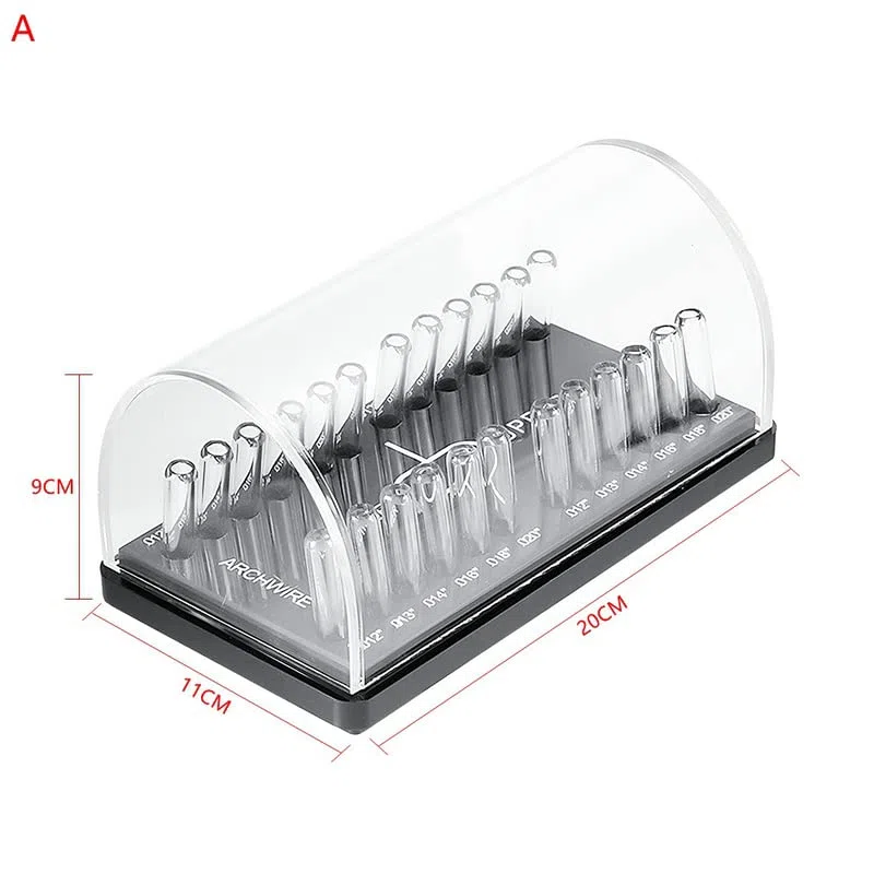 1 caja de alambre de arco rectangular dental redonda de acrílico, dispensador de ortodoncia para arco, soporte de cables dentales (estilo A)