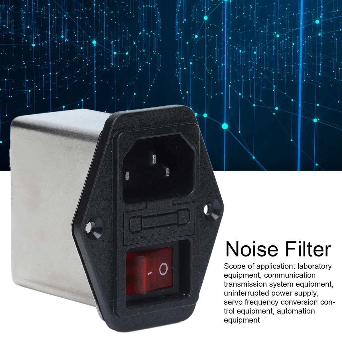 CW2B-10A-T Regulador de Línea Monofásico Filtro EMI AC115/250V 50/60Hz Filtro de Fuente de Alimentación - Versión de Botón Rojo
