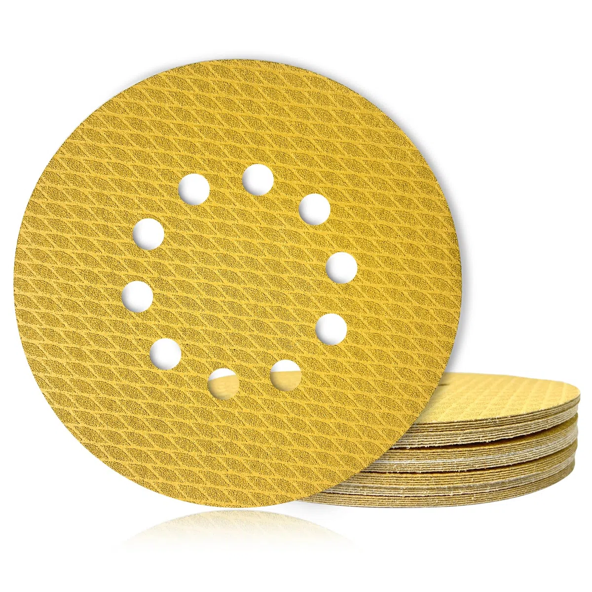Discos de Lijado - 40 Piezas de 225 mm, Grano 40/60/80/100/120/150/180/240, 10 Agujeros, Lijadora de Gancho y Bucle, Ideal para Paneles de Yeso y Lijadoras de Cuello Largo