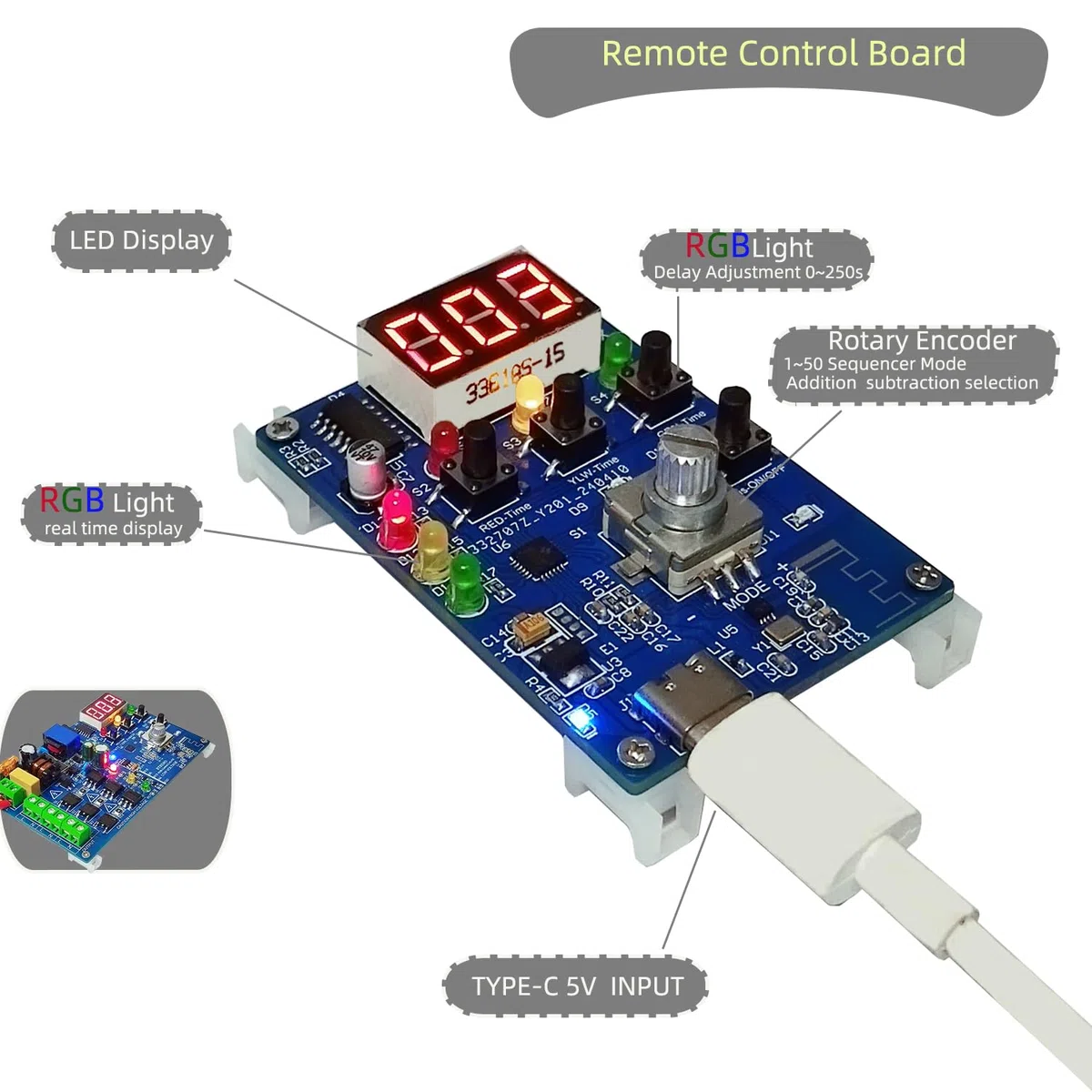 2.4G RF control remoto del controlador de semáforos de tráfico secuenciador con 50+ secuencias 3 canales 85VAC-265VAC Fácil de programar y arreglar la instalación Accesorios completos Visualiza