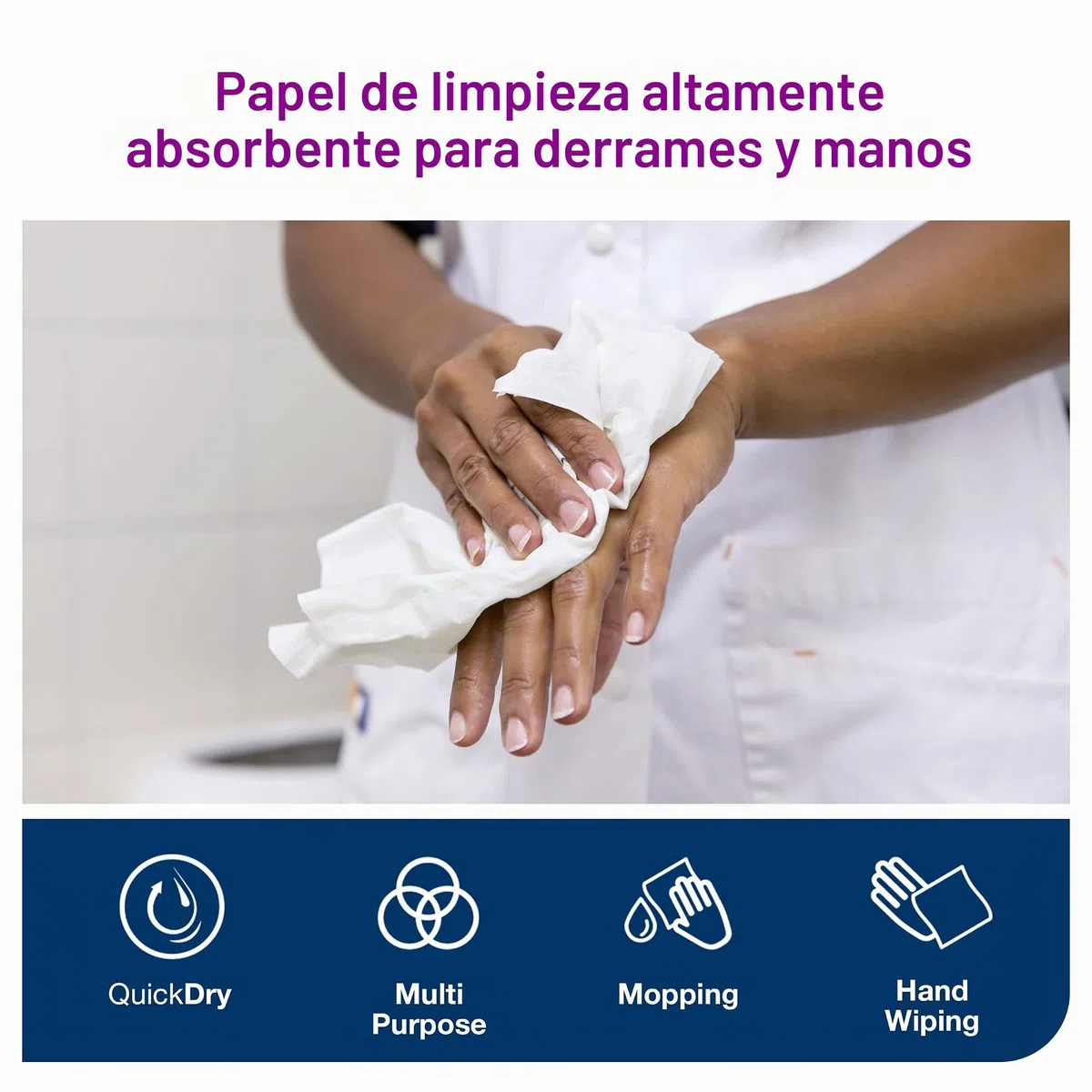 Tork 130043 Papel de secado extra de dos capas / Paños de papel compatibles con el sistema W4 / Premium / 200 hojas (32,4 x 38,5 cm) / color blanco