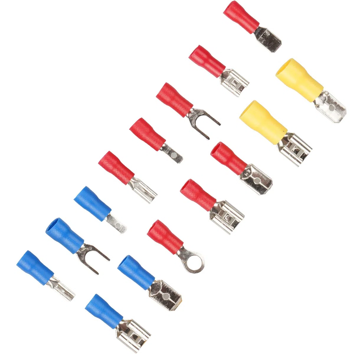 280PCS Conjunto de conectores eléctricos con aislamiento,terminales de cable aislados, kit surtido de terminales de crimpado de pala de anillo