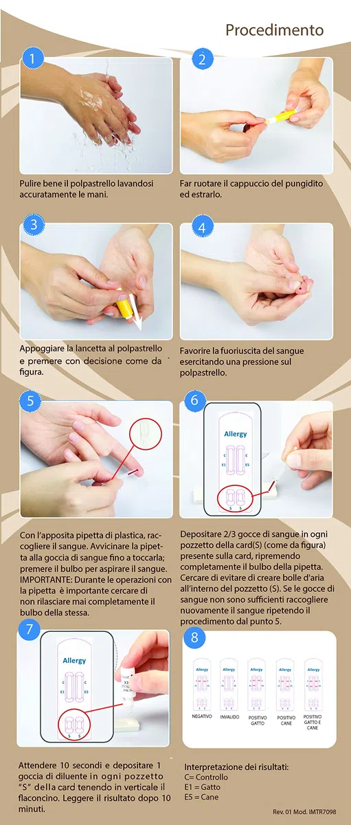 Home Test Alergia epitelio y pelo PERRO y GATO
