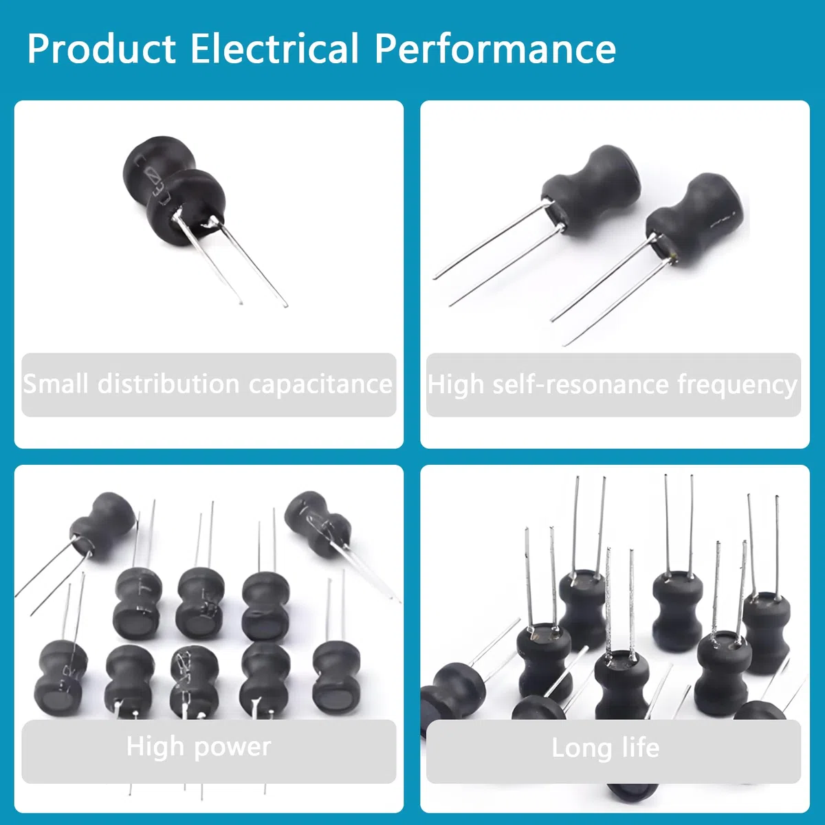 25 Values - Kit de inductores de 242 piezas de 1uH a 100 mH DIP Radial Power Choke Inductores Surtido Kit Bobina de cobre Corriente nominal Resistencia CC Compartimento individual
