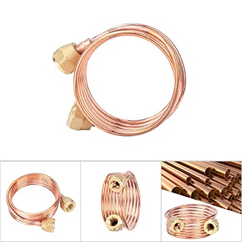 Tubería Capilar de Cobre, Tubo de Refrigeración Flexible 2,8 Mm G1/4" (1500Mm) Para Equipos de Aire Acondicionado Y Neveras