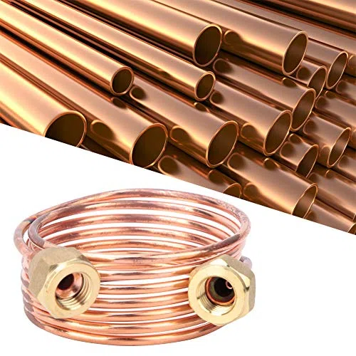 Tubería Capilar de Cobre, Tubo de Refrigeración Flexible 2,8 Mm G1/4" (1500Mm) Para Equipos de Aire Acondicionado Y Neveras