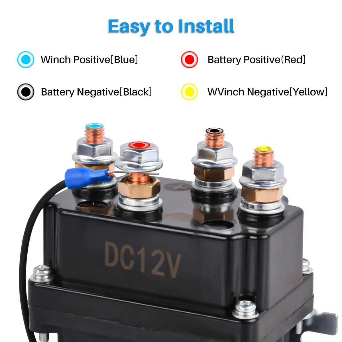 Relé solenoide 12 V 250 A de repuesto para ATV UT Winch Control 8000 – 15000 lb