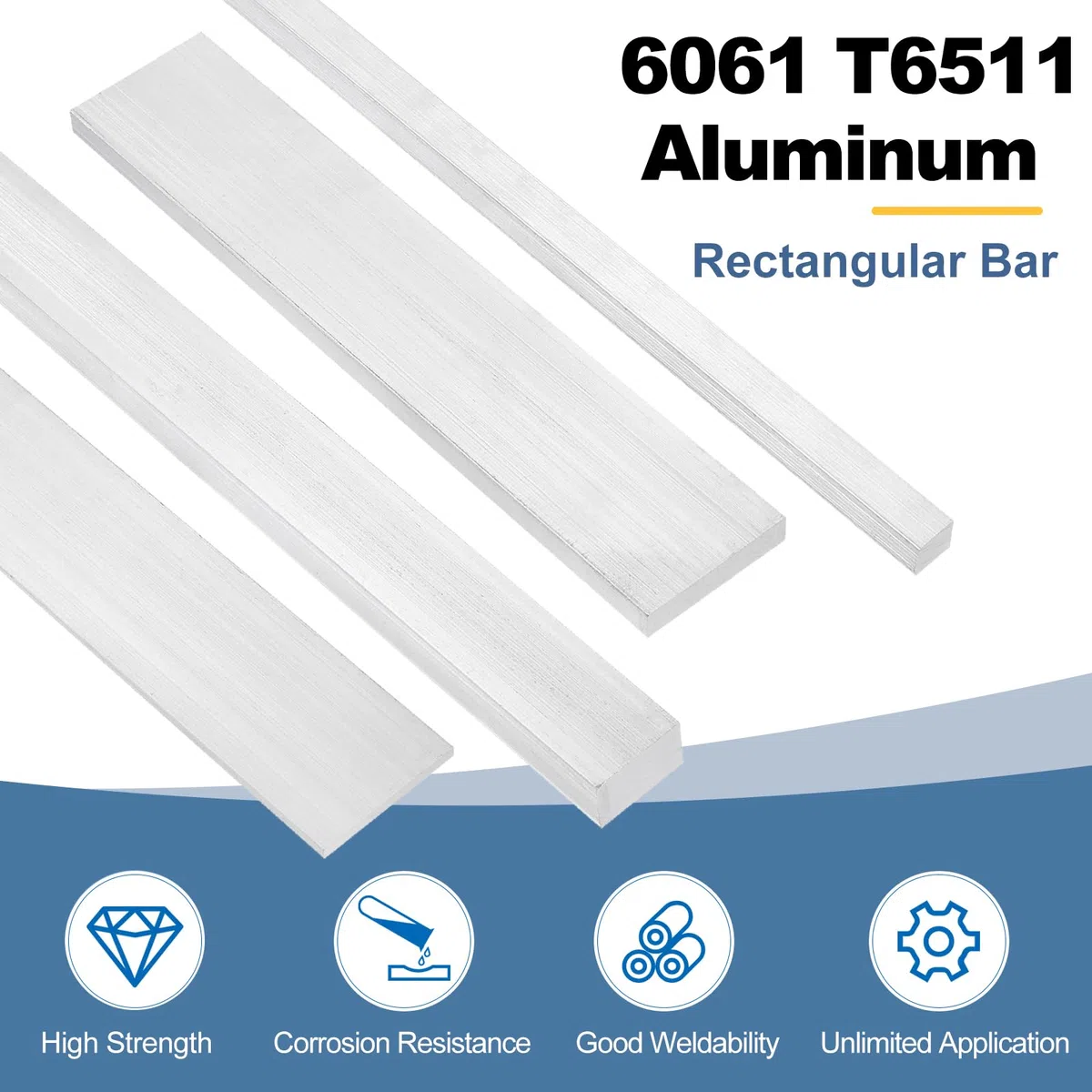 QUARKZMAN Barra Plana Cuadrada De Aluminio 1Pieza 15/32" Grosor 3" Ancho 8" Longitud Placa Plana De Aluminio 6061 12 X 75 X 203mm T6511 Sólido Nuevo Stock De Molino Para Industrial