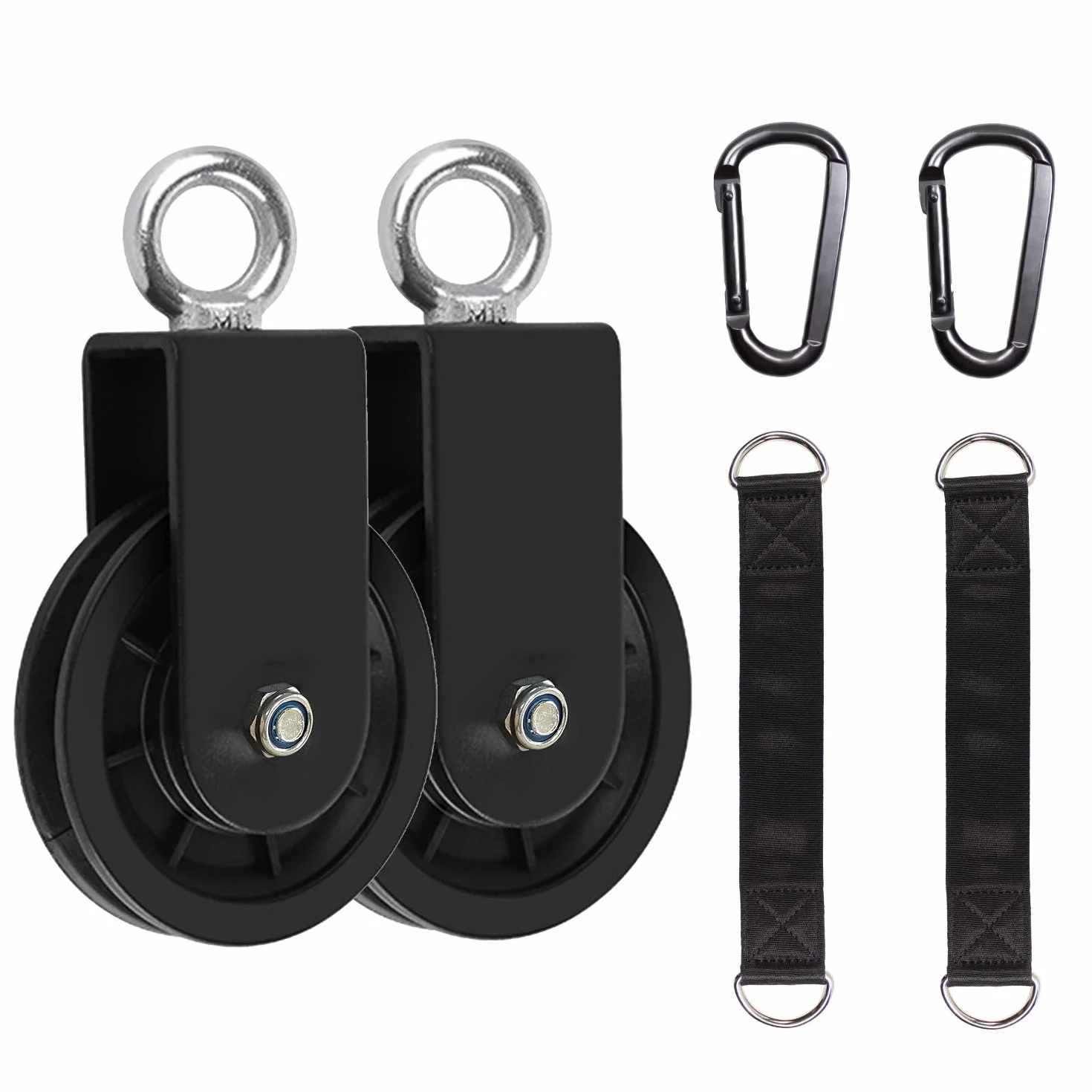 LFJ Poleas para Cables Cuerda con Correa de Oscilación Mosquetón, Poleas Tendedero Gimnasio Musculacion (2Pcs)